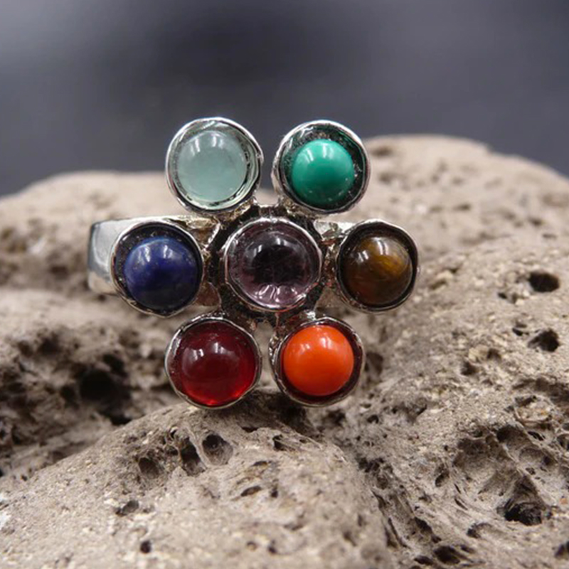 Bague Fleur de Vie 7 Chakras quilibre Int rieur CHAKRA RING